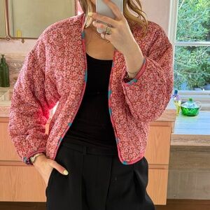 XiRENA Pink Floral Bomber Jacket